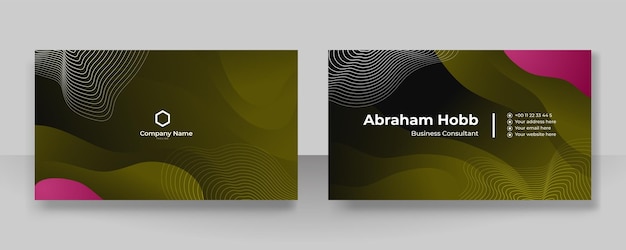 Modern dark green and black business card design template