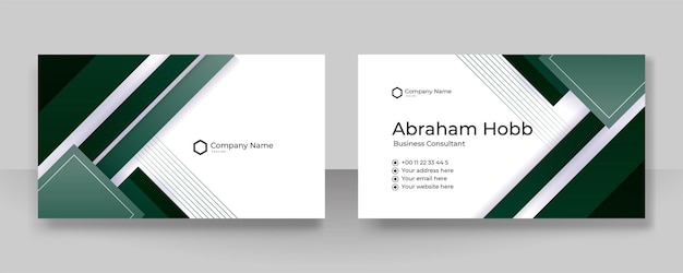 Modern dark green business card design template