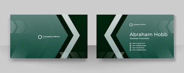 Современный темно-зеленый шаблон дизайна визитной карточки
