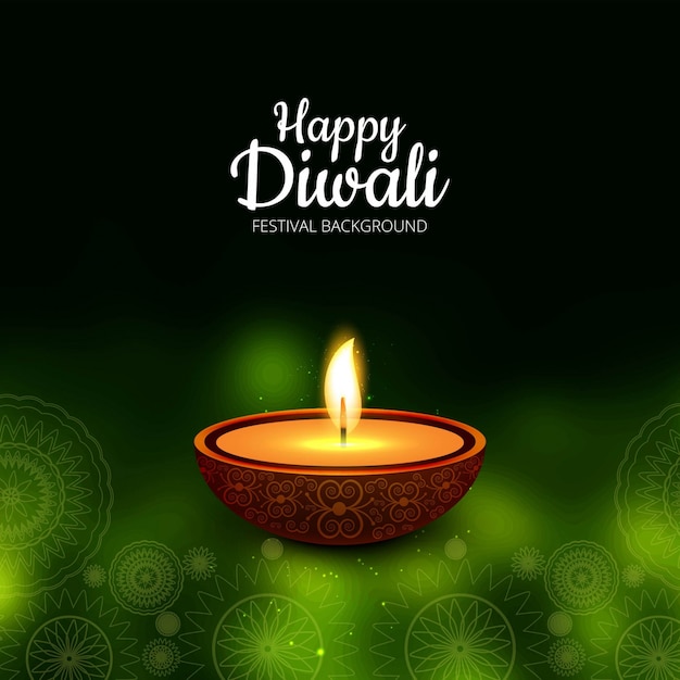 Modern dark green diwali design