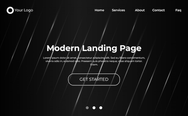 Modern dark landing page