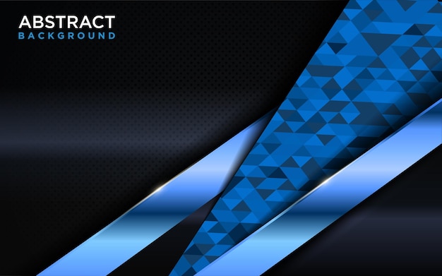 Modern Dark Navy Background Design Combined with Shinny Metallic Blue and Polygon Element Graphic Design Element