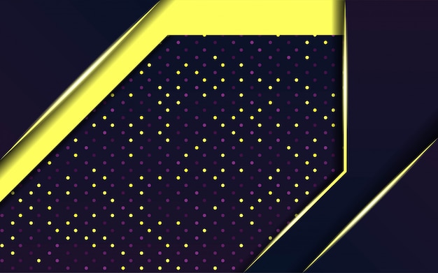 Modern dark purple vector with gold line and dots.