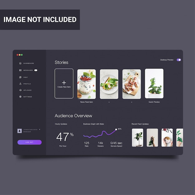 Modern dashboard website template