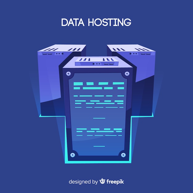 Vettore concetto di hosting di dati moderni