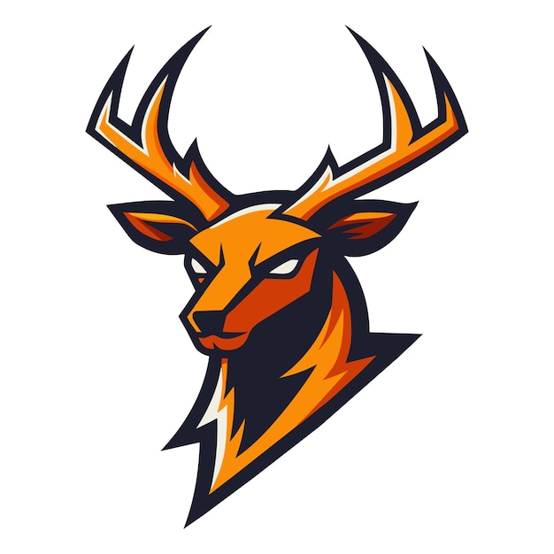 現代の鹿のロゴのイラストデザイン