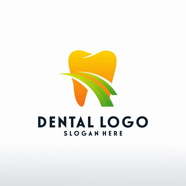 Modern dental logo designs concept vector, dental care logo with swoosh symbol