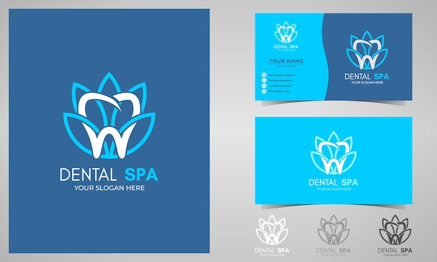 modern dental spa logo design and business card