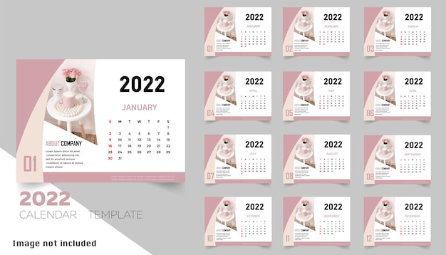 Design moderno 2022 nuovo modello di calendario