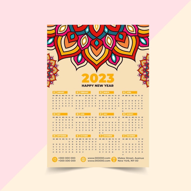 Modern design 2023 calendar template