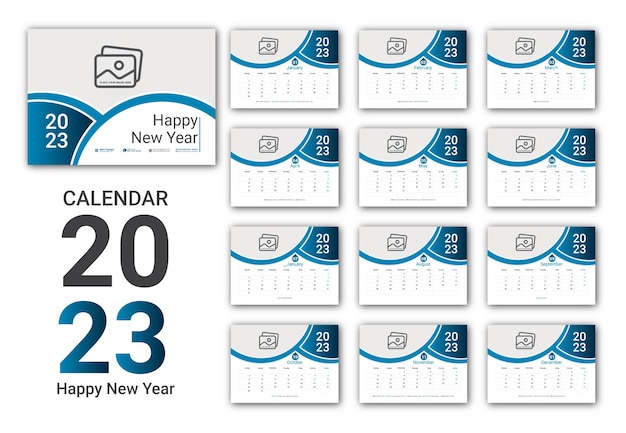 Modern design 2023 calendar template