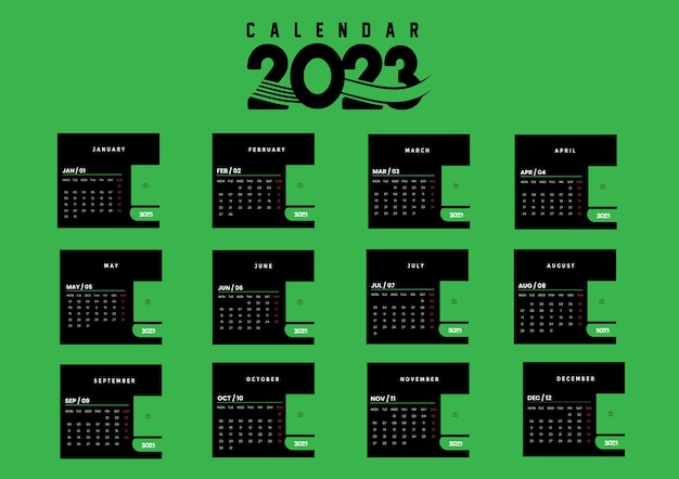 Modern design 2023 calendar template