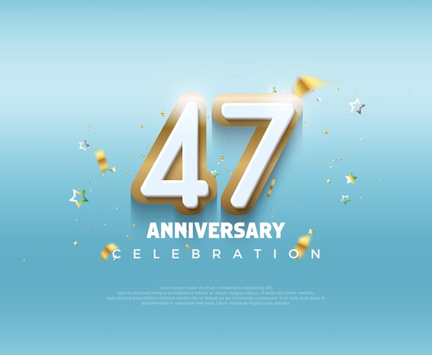 Modern design for 47th anniversary celebration with modern 3d design Premium vector background for greeting and celebration