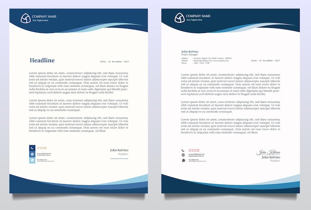 Modern design of business letterhead template