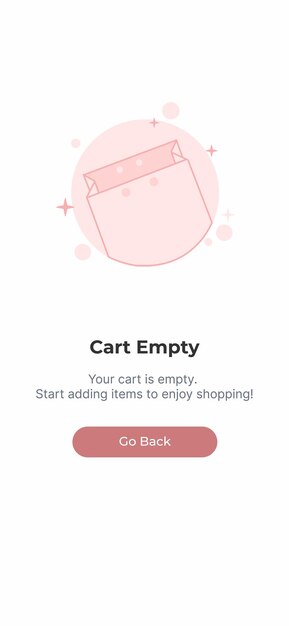 Modern design concept of cart is empty Continue shopping