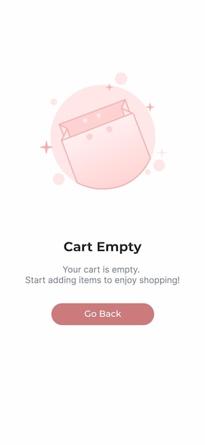 Modern design concept of cart is empty Continue shopping