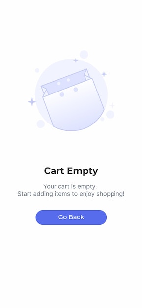 Modern design concept of cart is empty Continue shopping