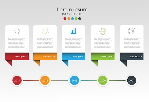 Vettore elementi di design moderno per il business infografica multicolor.