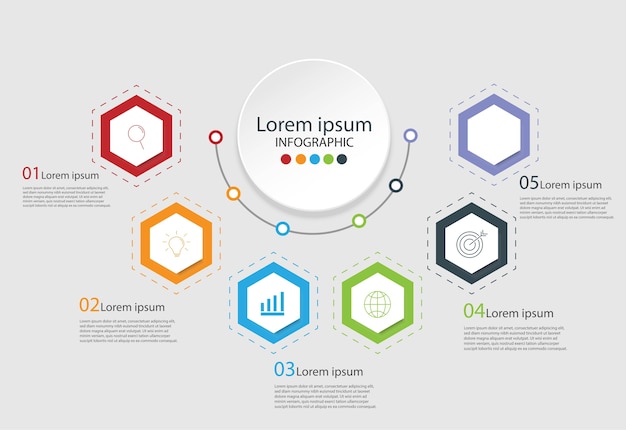 비즈니스 여러 가지 빛깔의 인포 그래픽에 대 한 현대적인 디자인 요소입니다.