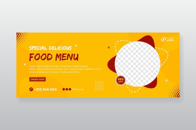 Modern design food menu banner template