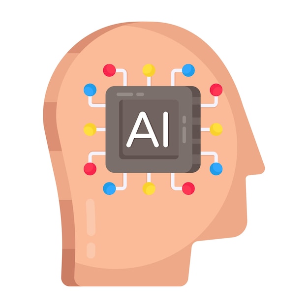 Vector modern design icon of ai brain