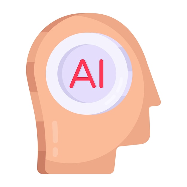 Vector modern design icon of ai mind