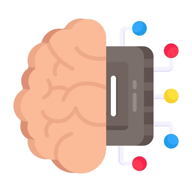 Vector modern design icon of artificial brain