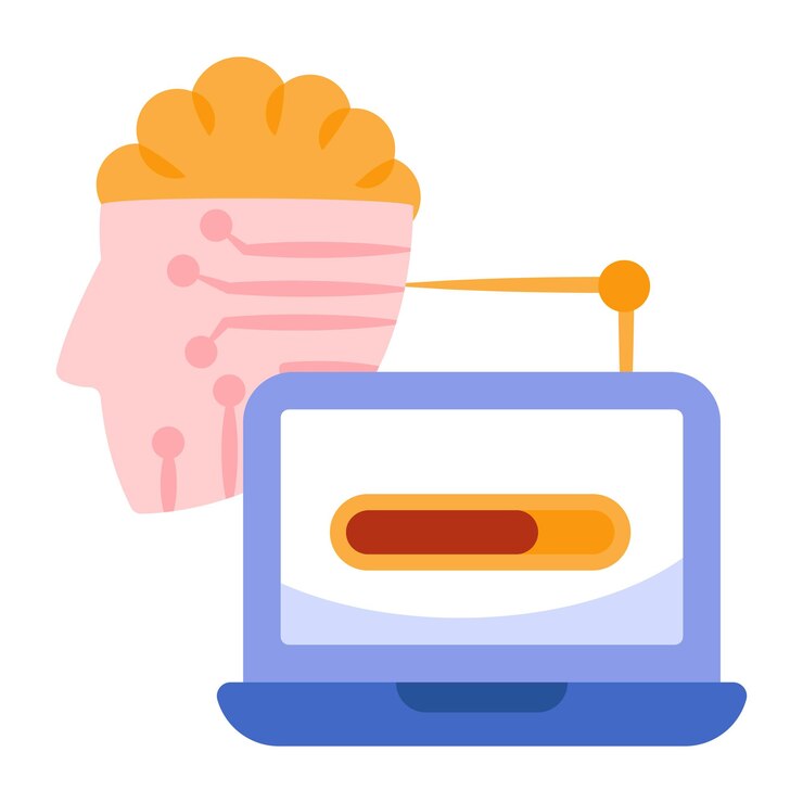 Vector modern design icon of artificial brain