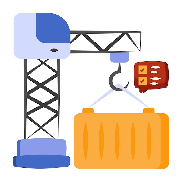 Vector modern design icon of container lifting