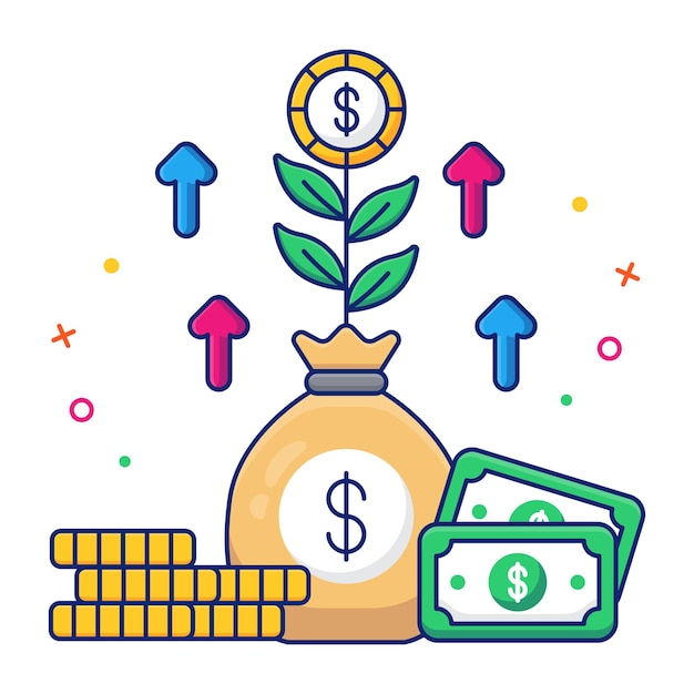 Vector modern design icon of dollar plant