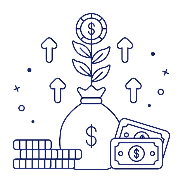 Vector modern design icon of dollar plant