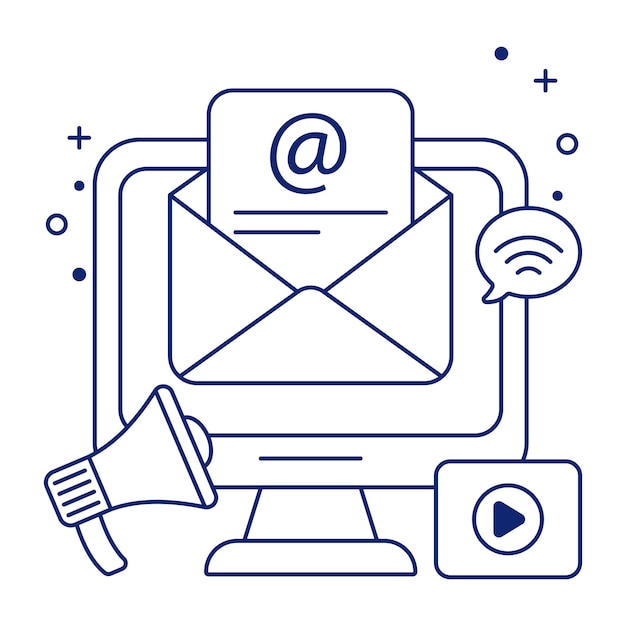 Vector modern design icon of email marketing