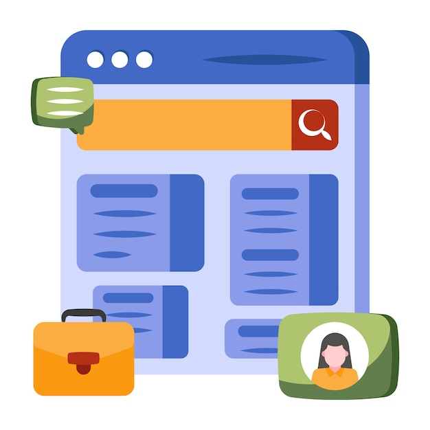 Vector modern design icon of job portal