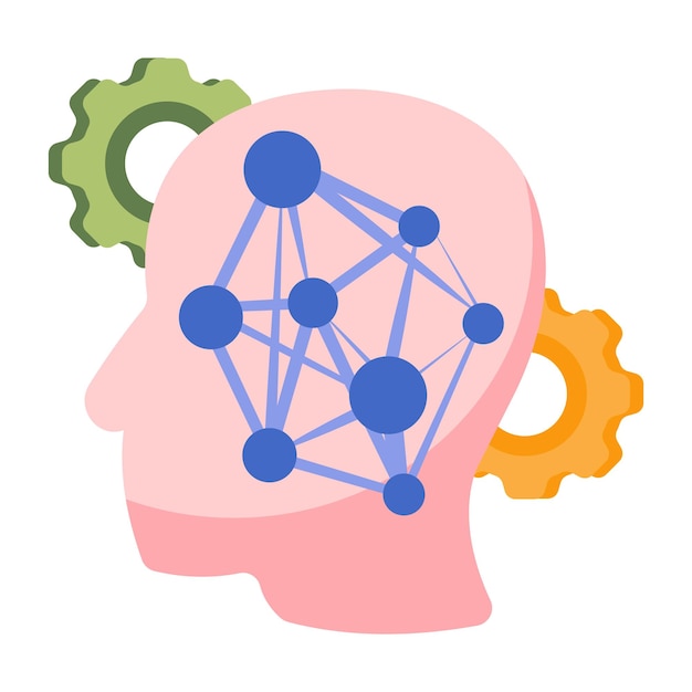 벡터 인공 뇌의 현대적인 디자인 아이콘