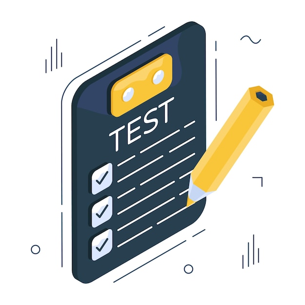 Vector modern design icon of test