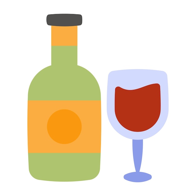 Vector modern design icon of wine bottle