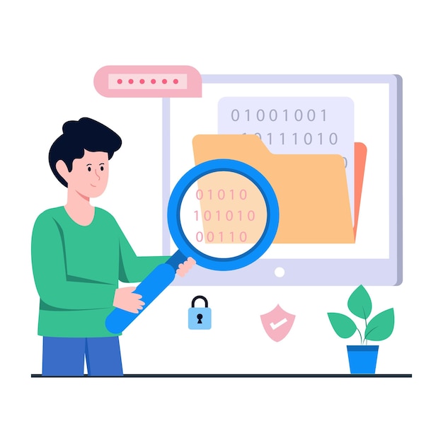 Modern design illustration of binary data search