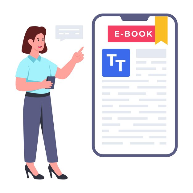 Modern design illustration of e book