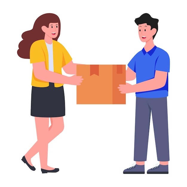 Modern design illustration of giving parcel