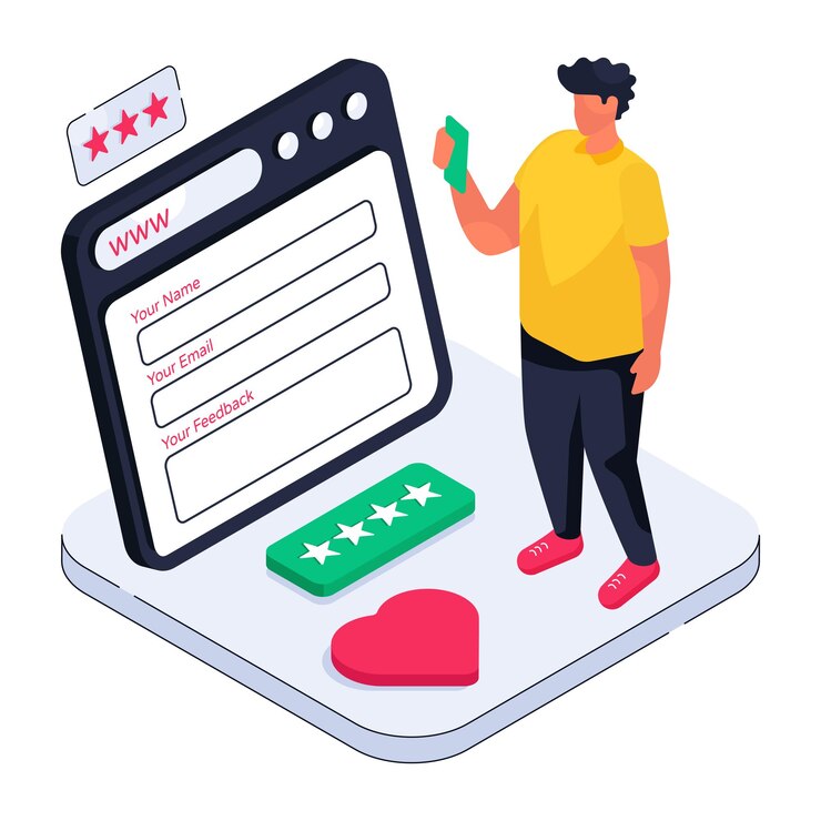 Vector modern design illustration of online survey