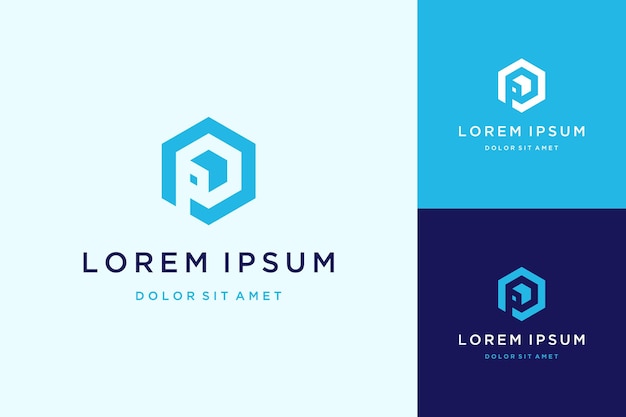 modern design logo or monogram or initial letter P with hexagon