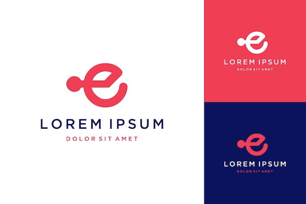 현대적인 디자인 로고 또는 모노그램 또는 이니셜 문자 E