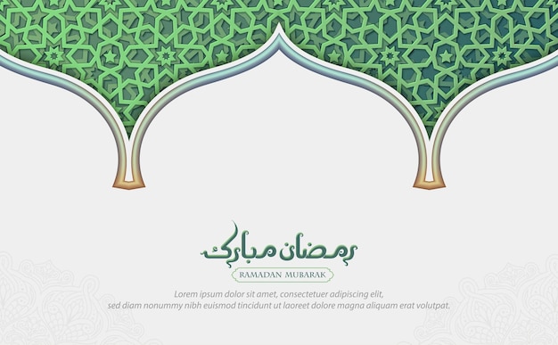 Vector modern design of ramadan mubarak windows and arches with arabesque pattern