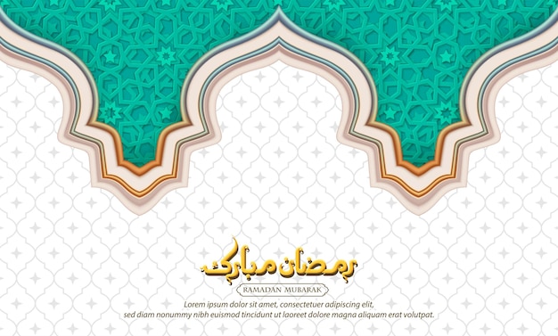 Vector modern design of ramadan mubarak windows and arches with arabesque pattern