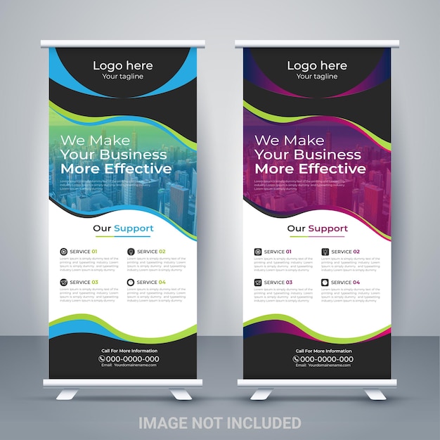 Banner arrotolabile dal design moderno modello di layout banner business stand stile premium