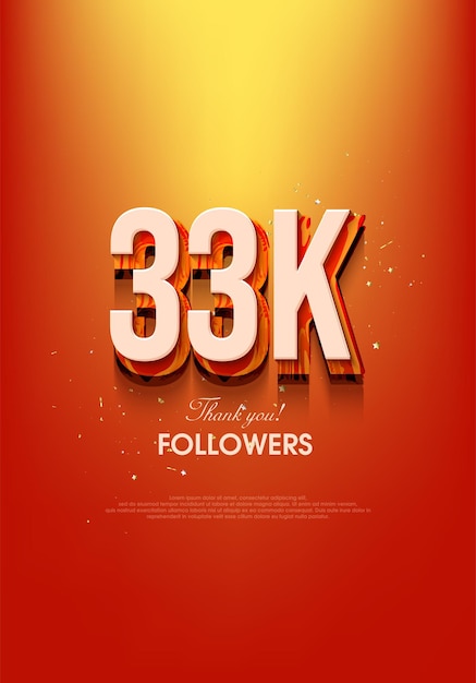 Modern design to say thank you for achieving 33k followers