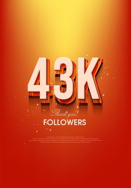 Modern design to say thank you for achieving 43k followers
