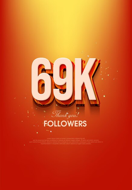 Vector modern design to say thank you for achieving 69k followers