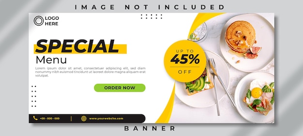 Vector modern design speciaal menu social media banner vector