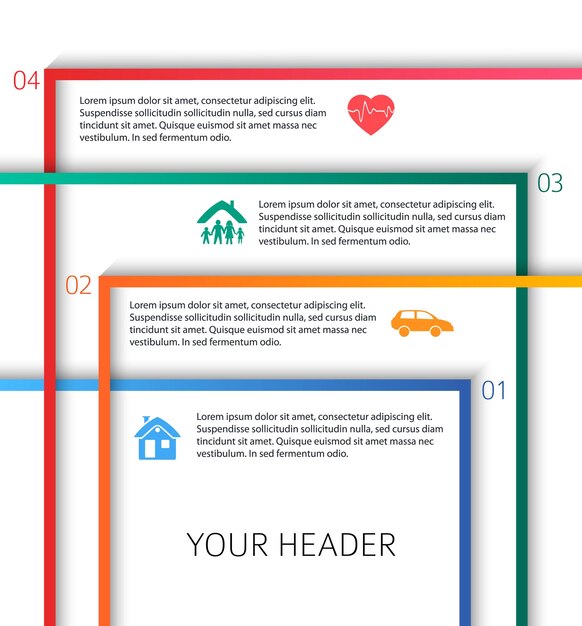 Vector modern design style infographic template different kinds of insurance37